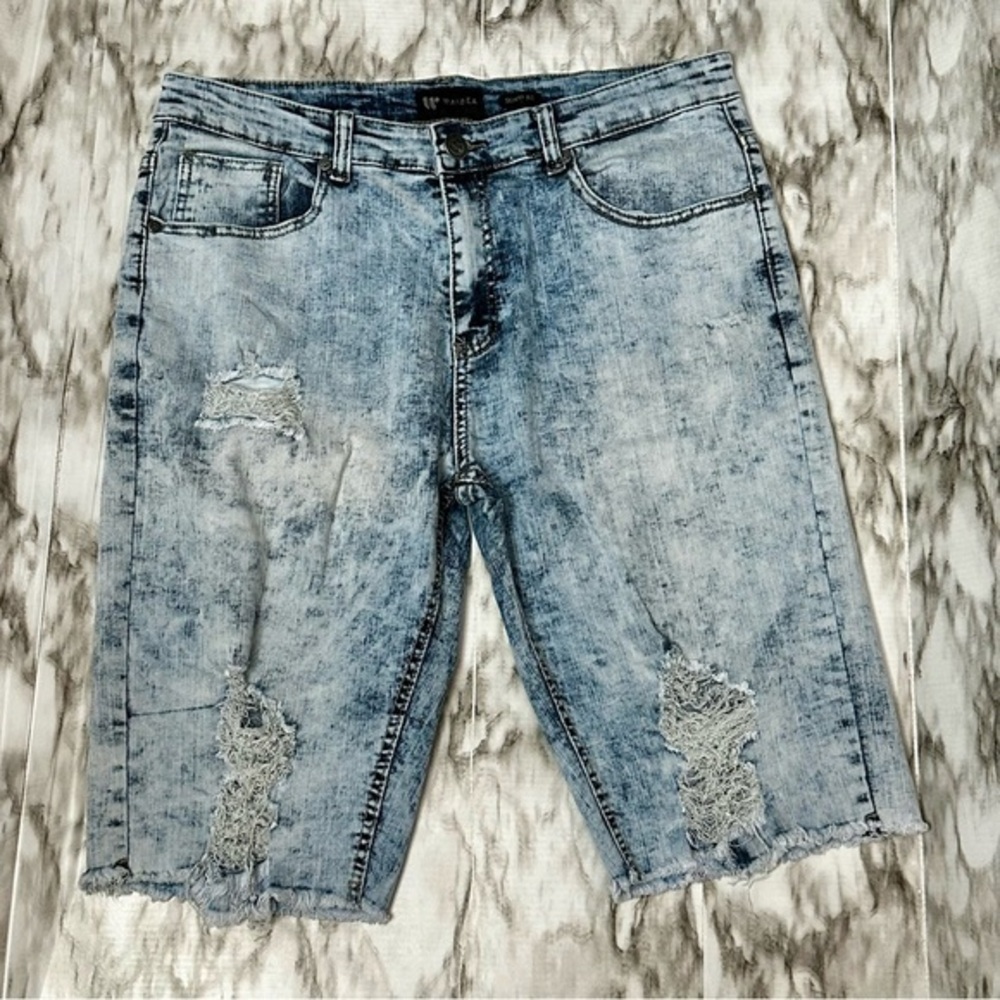 Distressed Denim Shorts Acid Wash Vintage Vibes Stretch Streetwear Punk Jort Y2K